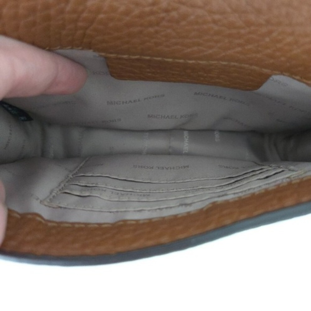 Michael Kors‎ Tan Brown Pebbled Leather Cinder Cooper Flap Crossbody Handbag - Picture 7 of 10